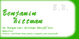 benjamin wittman business card